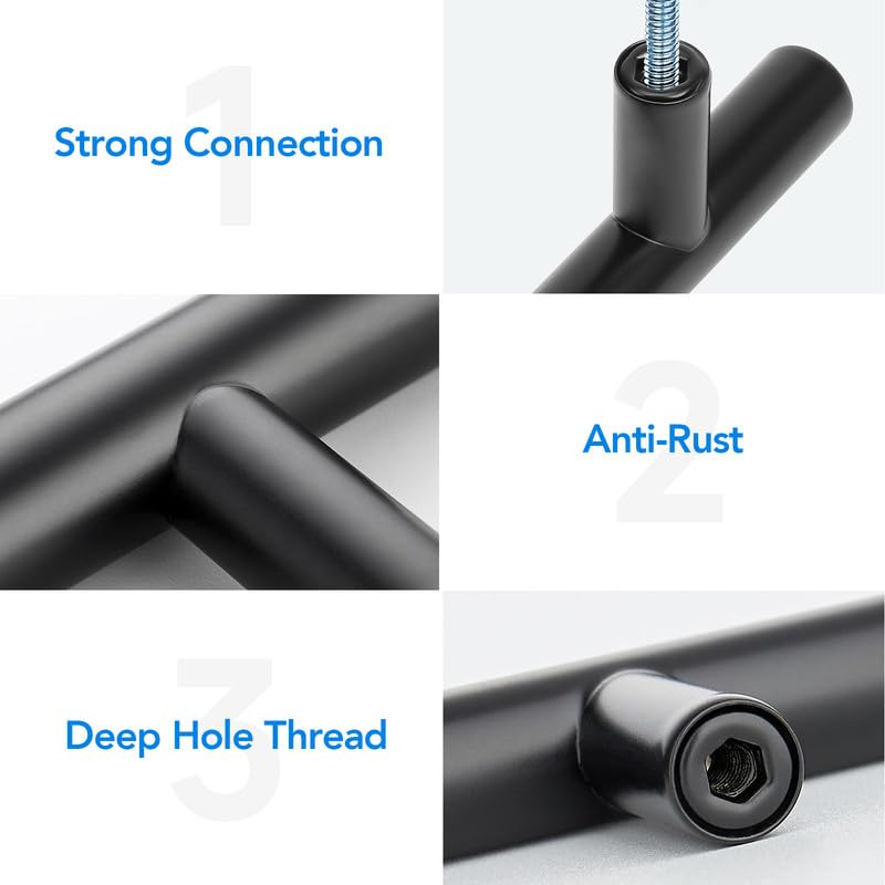 HOME EDIT Matte Black Cabinet Handles, Drawer Pulls, 2-1/2 Inch, 30 Pack - color: Matte Black, size: 2-1/2 Inch Hole Center