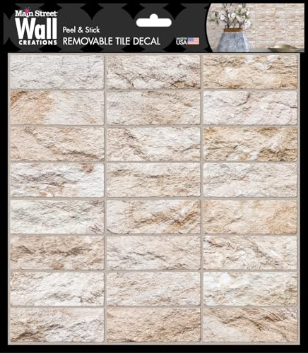 Main Street Peel and Stick Wallpaper Tiles, Stone Wall, 24-Pack - color: Stone Wall