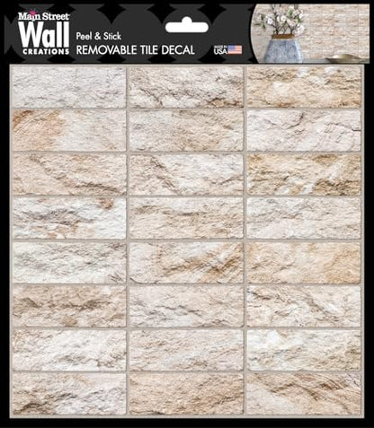 Main Street Peel and Stick Wallpaper Tiles, Stone Wall, 24-Pack - color: Stone Wall
