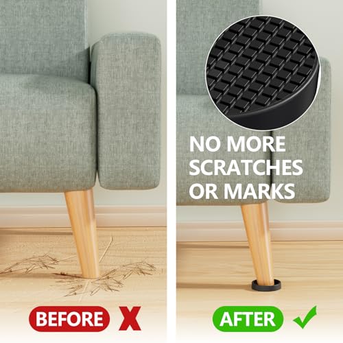 Non Slip Furniture Pads for Hardwood Floors - 4PCS 2" Caster Cups, Round - size: 2" 4pcs Black
