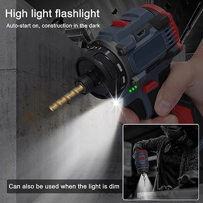 Dioche Electric Screwdriver 16.8V Multi Function Brushless Cordless Impact Screwdriver (2pcs Batteries US Plug)