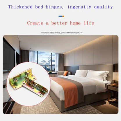 Bed Rail Brackets Bed Frame Hardware Gold - color: Gold, size: Medium