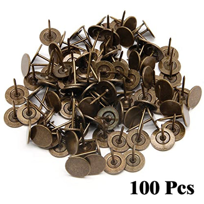 Piutouyar 20 mm / 0.8 Inch Flat Head Thumb Tacks, Bronze, 100Pcs - color: Bronze, size: 16*20mm/0.6*0.8"
