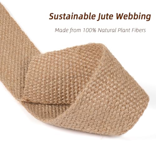 20 Yards 2" Jute Webbing for Chair Seat, Upholstery Webbing for Chairs, Natural Burlap Fabric for Craft Projects - size: 2 Inch/20 Yards