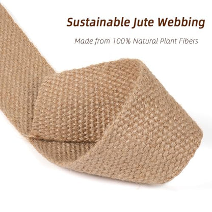 20 Yards 2" Jute Webbing for Chair Seat, Upholstery Webbing for Chairs, Natural Burlap Fabric for Craft Projects - size: 2 Inch/20 Yards