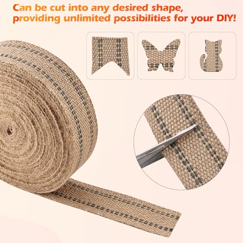 YaeCCC Jute Webbing,Upholstery Webbing for Chair,2" x20Yd Upholstery Strap - color: black, size: 2" x 20 Yd