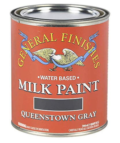 General Finishes Water Based Milk Paint, 1 Quart, Queenstown Gray - color: Queenstown Gray, size: 32 Fl Oz (Pack of 1)