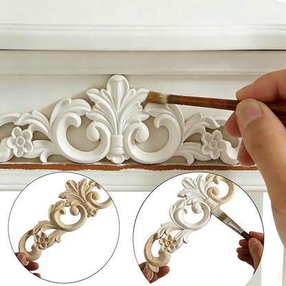 Nsrisml Wooden Decals Trim Rosette Inlays, Wood Appliques Onlays for Wall Cabinet Dresser Staircase DIY Projects(8Pcs, 11.81") - color: 8-pack, size: 30x7cm/11.81"x2.76"