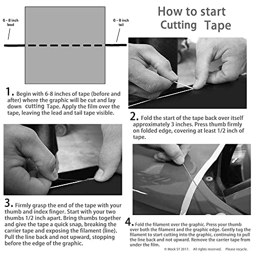 No-Knife Tape Design Line Finish Line Vinyl Wrap Cutting Tape 50m / 164 ft Roll - size: 1-Pack 50meters / 164feet