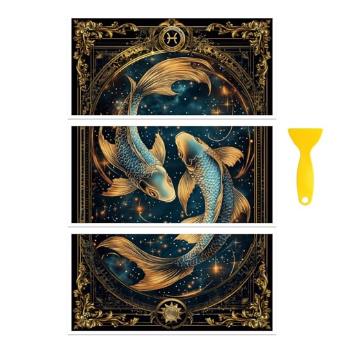 Peacoblue Pisces Constellation Rub On Transfers for Furniture Craft 6"x12" - style: Pisces Constellation