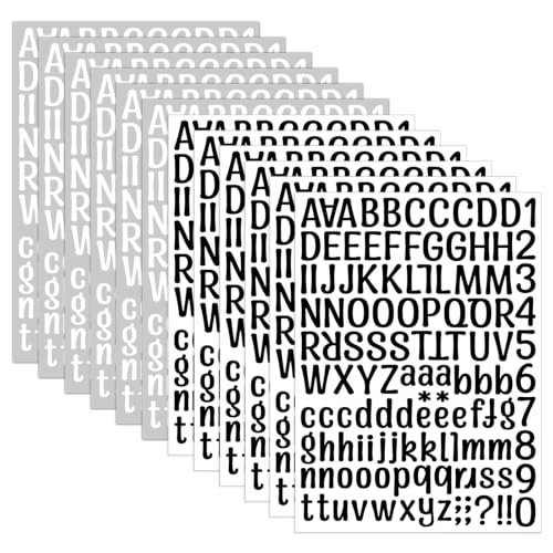 12 Sheets Alphabet Stickers, 1512 Pcs Self-Adhesive Vinyl Alphabet & Number Decals, Mailbox Number Labels for DIY Crafts Art Making, Signs, Notebooks, Classroom Decor, Doors - color: Black and White