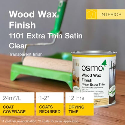 Osmo Wood Wax Finish Extra Thin - 1101 Clear - .75 Liter