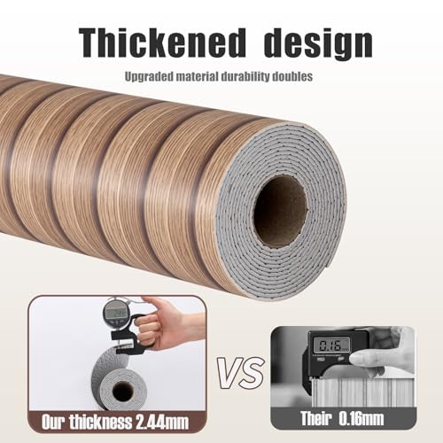Haimin Wood Grain Slat Wall Panels Peel and Stick Faux Wood Thick Wallpaper - color: Brown