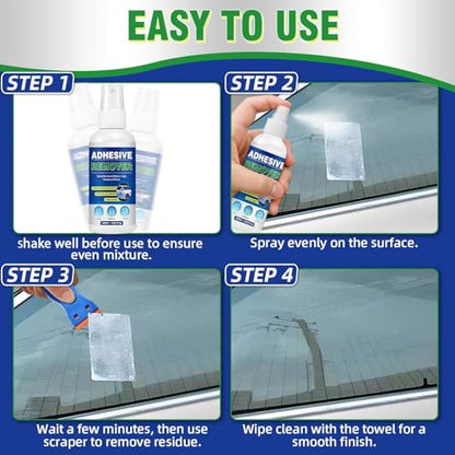 Adhesive Remover, 4.06fl oz Sticker Remover with Plastic Razor & Towel