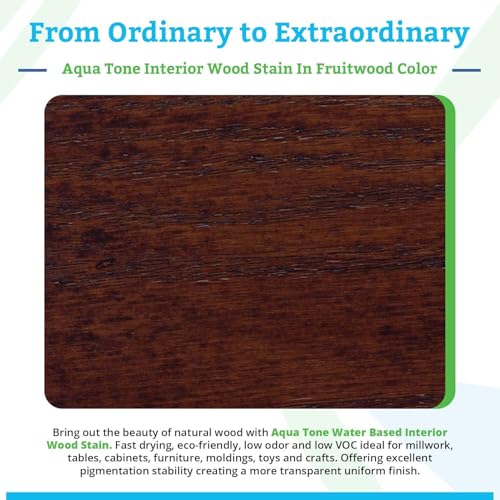 Aqua Coat Aqua Tone Water-Based Wood Stain (Gallon, Fruitwood) - color: Fruitwood, size: Gallon