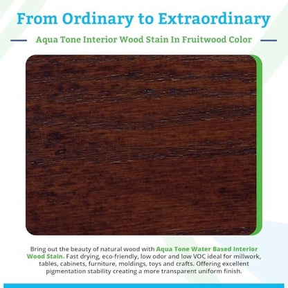 Aqua Coat Aqua Tone Water-Based Wood Stain (Gallon, Fruitwood) - color: Fruitwood, size: Gallon