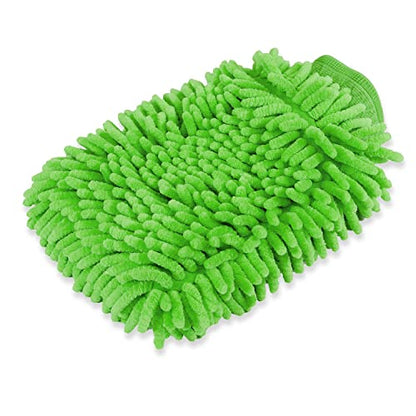 House Cleaning and Car Wash Mitts, Home Dusting Microfiber Gloves, Washing Clean Polish Faster (2-Pack, Green) - color: Green