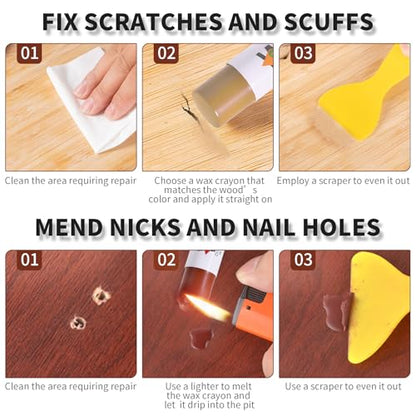 Wood Filler Sticks, Black Oak, Scratch Repair Crayons - color: Black Oak