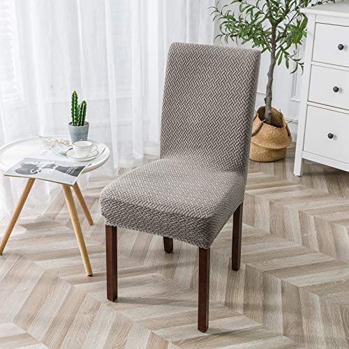 Genina Stretch Chair Covers for Dining Room Kitchen Parsons Set of 4 - color: Taupe, size: 15-19in Not waterproof