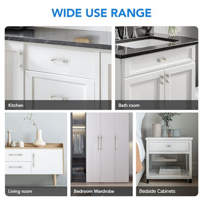 HOME EDIT Brushed Nickel Pulls Cabinet Handles 3 Inch 10 Pack - color: Brushed Nickel, size: 3 In Hole Center