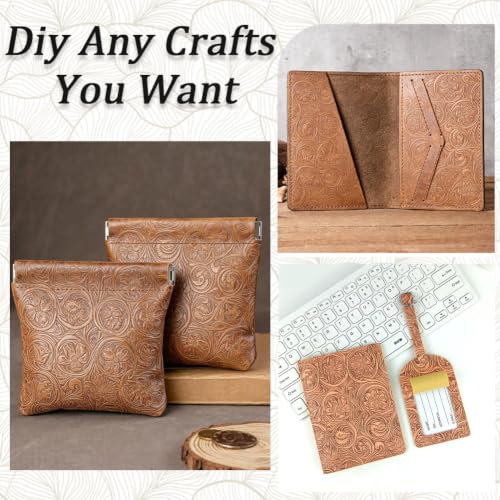 54 x 11.8 Inch Flower PU Leather Rolls Floral Embossed Sheet - color: Peru 2
