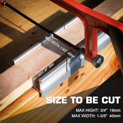 HAUTMEC Mini Miter Box, 5.3" Aluminum Mitre Block for 45°, 90°, 135° Precision Angle Cuts, Thick-Wall Reinforced Mitre Guide for Wood, Metal, Plastic, Trim & Craft Projects (HT0417) - style: Mini Miter Box