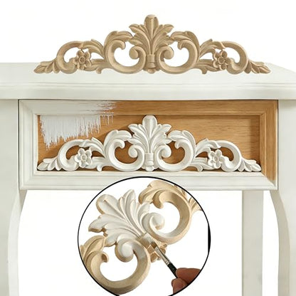 Nsrisml Wooden Decals Trim Rosette Inlays, Wood Appliques Onlays for Wall Cabinet Dresser Staircase DIY Projects(8Pcs, 11.81") - color: 8-pack, size: 30x7cm/11.81"x2.76"