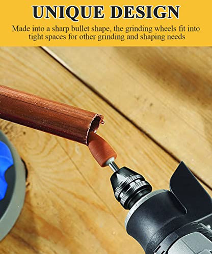 Sanding Bits for Dremel Rotary Tool, Grinding Stone Sanding Drill Bits with 1/8" Shank, Aluminium Oxide Tough Enough to Metal Rust Removal/Smoothing/Sharpening, Different Shape Meet More Needs, 42Pcs