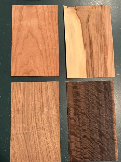 Wood Veneer Variety Pack 65 Pieces 5" x 8" Domestic Exotic Marquetry Pack Inlay 1/42" Thickness Over 18 Square feet