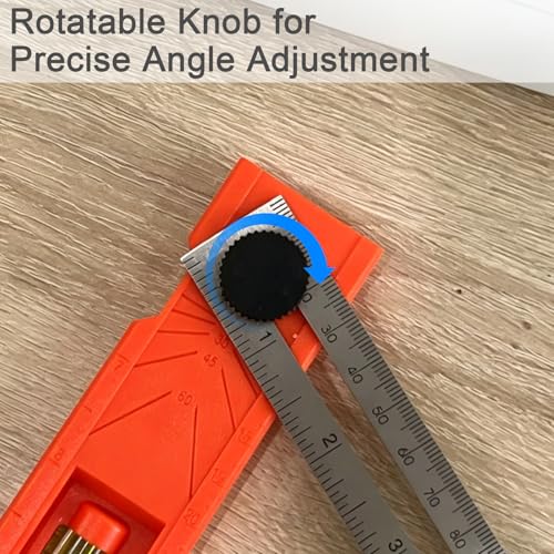 Adjustable Positioning Marking Protractor Tool - Foldable Angle Ruler for Woodworking, Cabinet, and Door Lock Installation