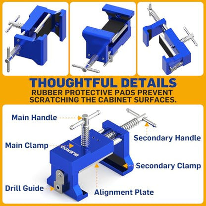 BLEKOO 2 Pack Cabinet Clamps for Installation, Solid Drilling Tool With Pilot Hole Guide - style: 2PC