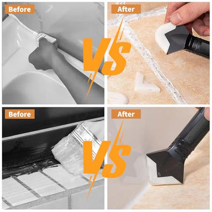 23-Piece Caulking Tool Kit – 3-in-1 Silicone Caulk Remover,