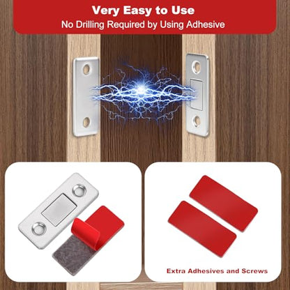 Cabinet Magnetic Catch 8 Pack Ultra Thin Cabinet Door Magnetic Catch for Drawer Magnet Adhesive Cabinet Latch Magnetic Closures for Sliding Door Closure Kitchen Closet Closer - style: 8 Pack