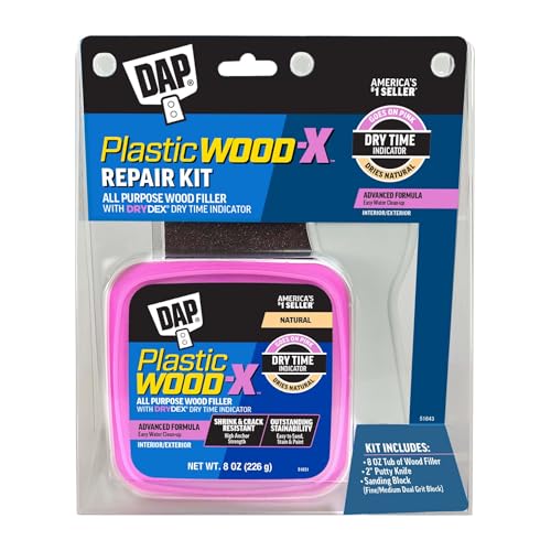 DAP Plastic Wood-X Kit with DryDex Wood Filler, Natural, 8 Oz (7079800596)