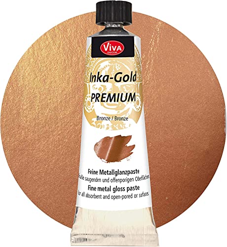 Viva Decor Inka Gold Premium 1.41 oz – BRONZE – Gilding Wax and Metallic Finish for Shiny Effects on Wood, Canvas, Clay, Concrete, Fast Drying, Ideal for Antique Patina Effects and DIY Projects - color: Bronze