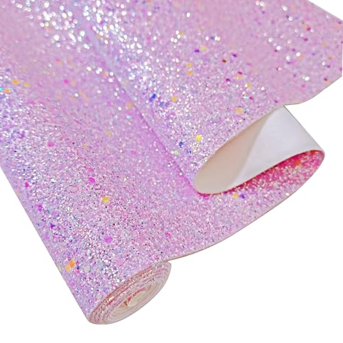 Meishu Lilac Glitter Faux Leather Roll, 12 x 52 inches, Sparkle Shiny Large Elegant Fabric Sheets for Cricut (24018#3 Light Purple) - color: 24018#3 Light Purple
