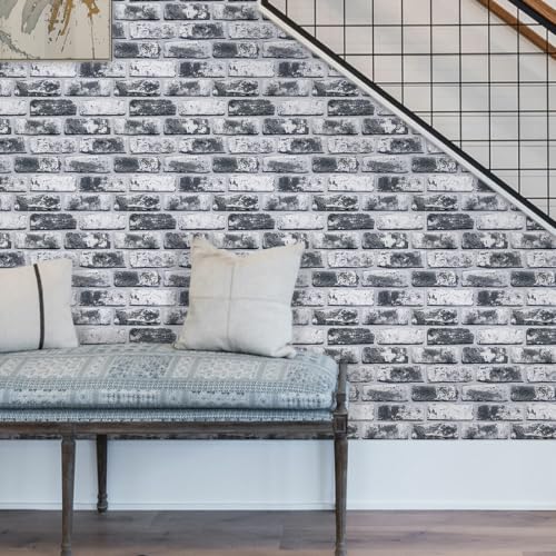 Commomy Faux Brick Panels Peel and Stick Wall Stickers 10 Pcs 11.8" x 11.8" - color: Brick-gkZ