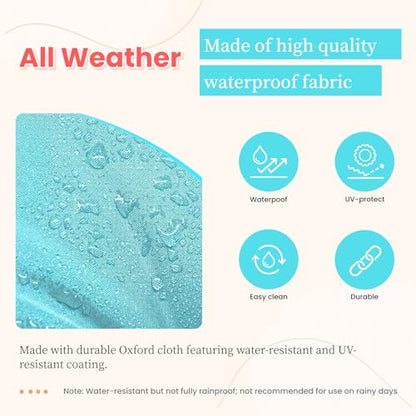 Wicker Chair Cushions 3 Piece Set, Waterproof Outdoor Cushion for Patio Furniture, Loveseat and U-Shaped Wicker Furniture Cushions, Teal - color: Teal