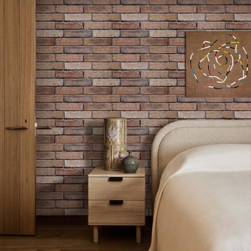 Commomy Faux Brick 3D Wall Panels - Not Real Brick 12 pcs of 22.8" x 11.8" - color: ‎Large Brick-O