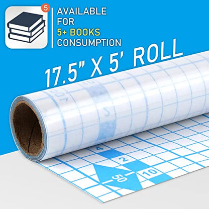 Chell Clear Contact Paper for Books, Adhesive Book Cover, 17.5 in x 5 ft