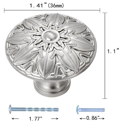 10Pcs Round Cabinet Knobs 1.4 Inch Brushed Nickel Knobs for Kitchen Drawers - color: Brushed Nickel, size: Dia 1.4 inch
