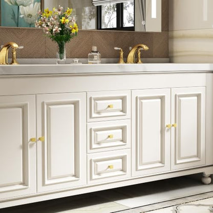 Haliwu 20 Pack Gold Cabinet Knobs Solid Drawer Knobs - color: Gold & Square