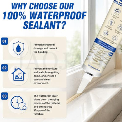 JAOJAO Almond Caulk, Waterproof, Shrink & Crack Proof Caulking - color: Almond, size: 100ML