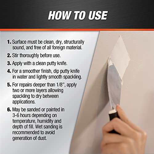 DAP Vinyl Spackling, White, 8 Oz (7079812130)