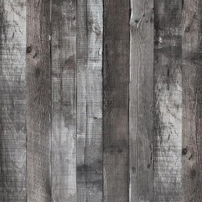 Peel and Stick Wood Wallpaper Grey/Black Vinyl 17.3"×236" Contact Paper Self Adhesive Thick Waterproof Self Adhesive for Cabinets liveroom - color: Grey/Black, size: 17.3" x 236"