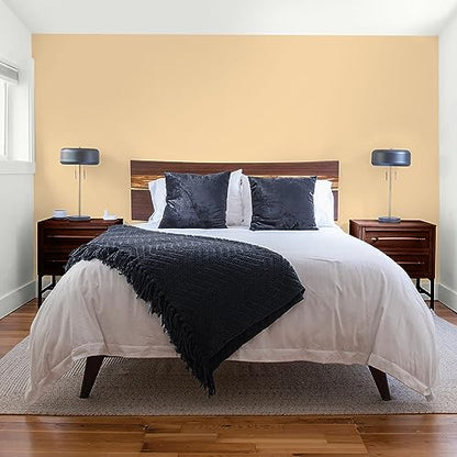 Glidden Total Interior Wall Paint & Primer All-in-One, Faint Fawn/Yellow, Flat, 1 Gallon - color: Faint Fawn, size: 128 Fl Oz (Pack of 1)