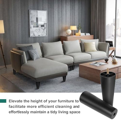 4pcs Plastic Furniture Legs 7" with T-Nuts, M8-1.25 Thread Bolt - size: 7 Inch, M8-1.25 Metric Thread Bolts
