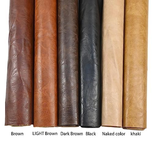 100x140cm Brown Soft Faux Leather Fabric, 1mm Thick PU Material - color: Brown, size: 39x54 inch