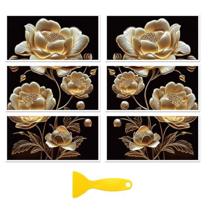 Peacoblue 3D Art Flowers Rub On Transfers for Furniture Craft 6"x12" - style: 3D Art Flowers