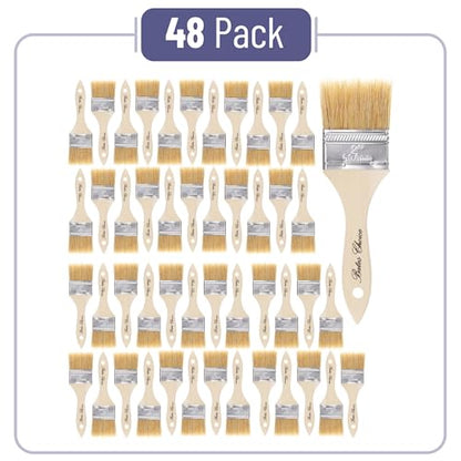 Bates- Chip Paint Brushes, 2 Inch, 48 Pack, Chip Brush, Brushes for Painting, Paint Brushes, Stain Brushes for Wood, Natural Bristle Paint Brush, 2 Inch Paint Brush, Chip Paint Brushes for Paint - size: 2 Inch, 48 Pack